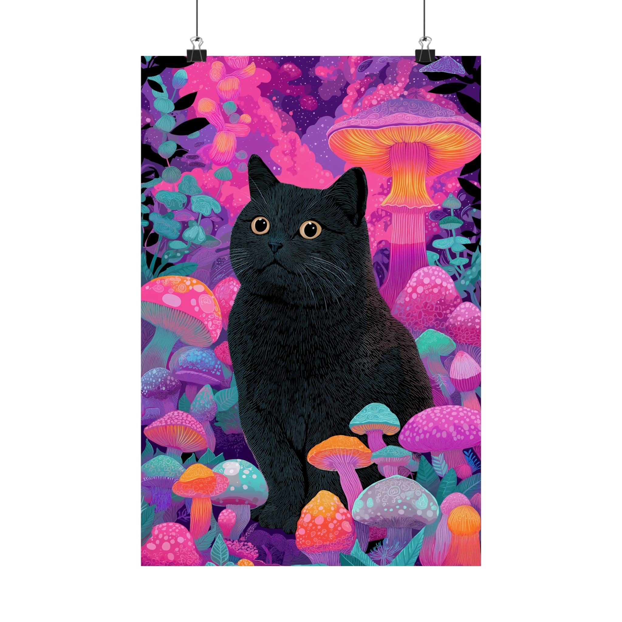 Trippy Black Cat Poster