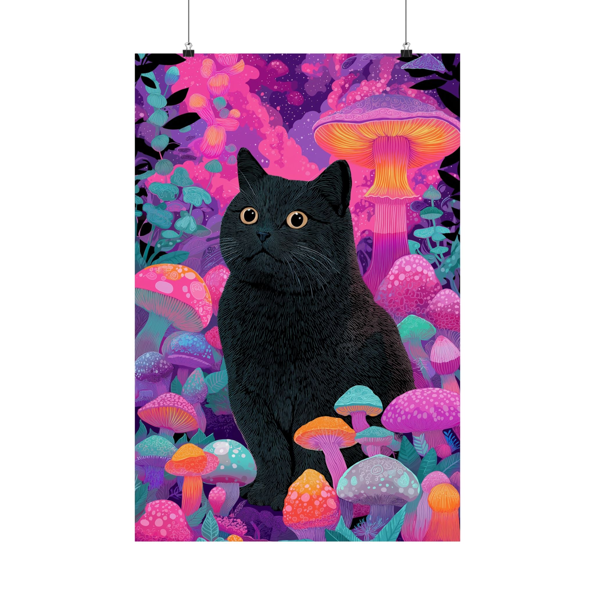 Trippy Black Cat Poster