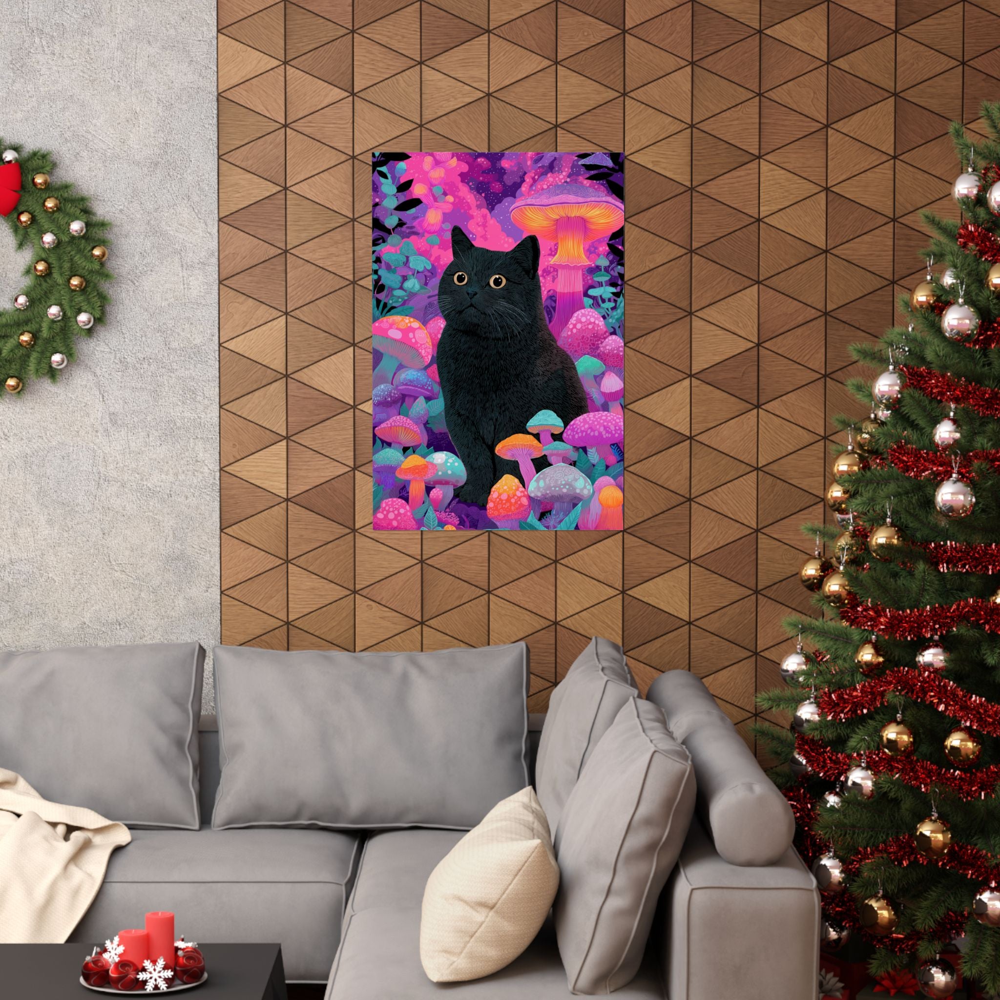 Trippy Black Cat Poster