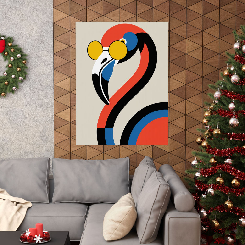 Retro Bauhaus Flamingo