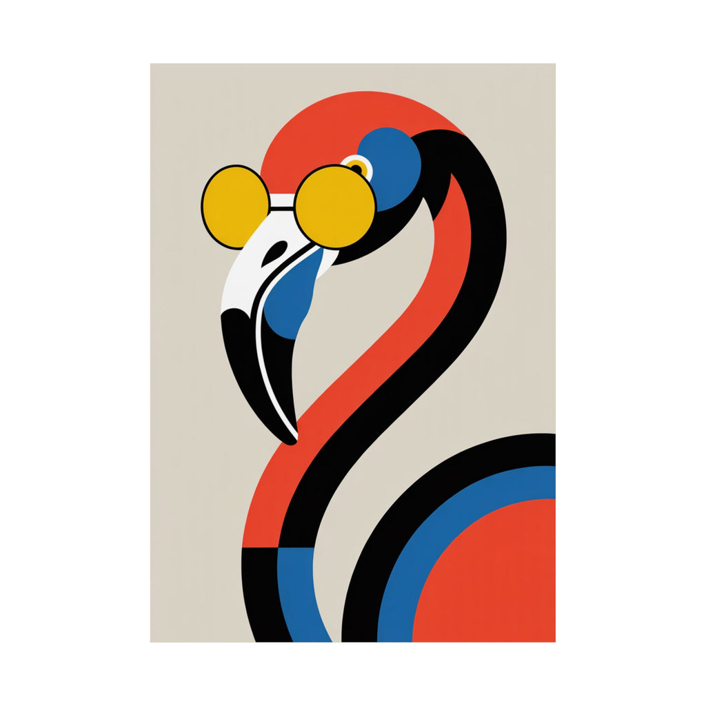 Retro Bauhaus Flamingo