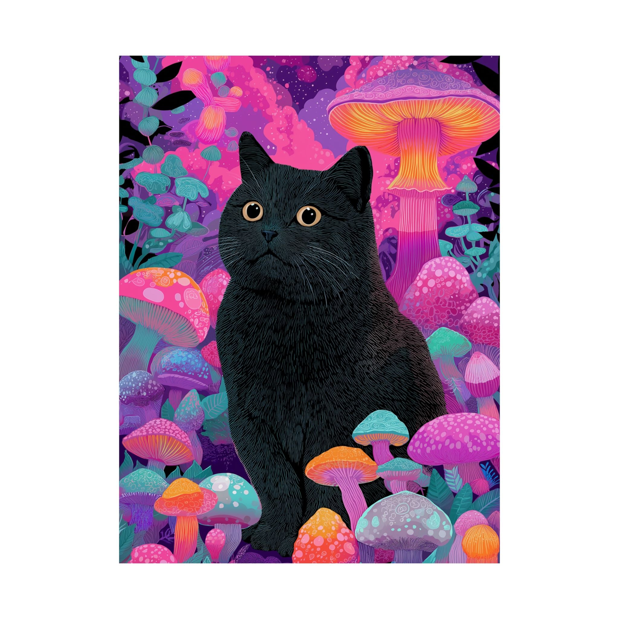 Trippy Black Cat Poster