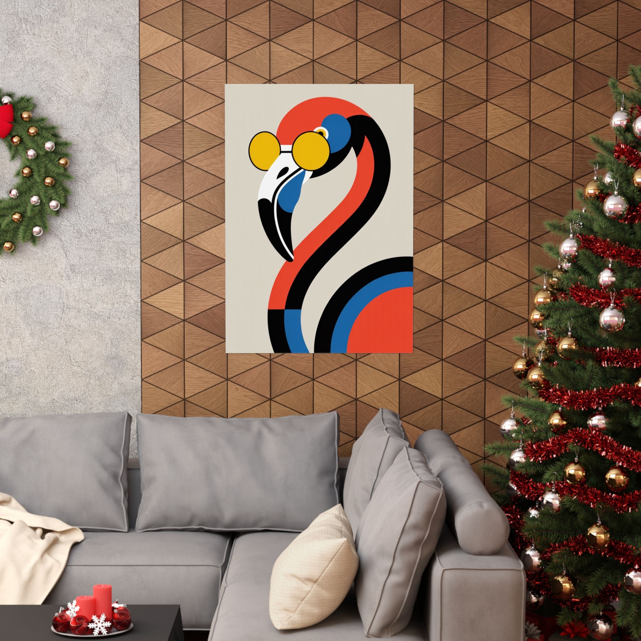 Retro Bauhaus Flamingo