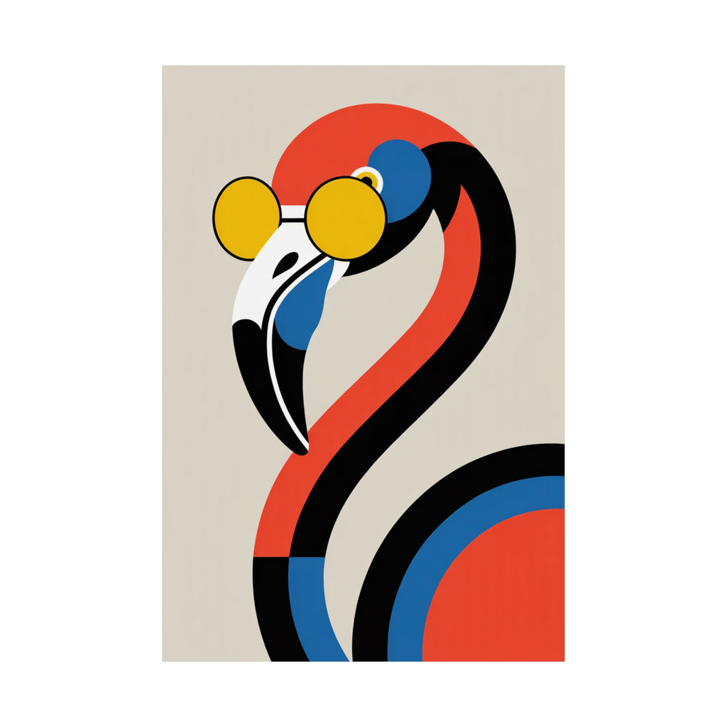 Retro Bauhaus Flamingo