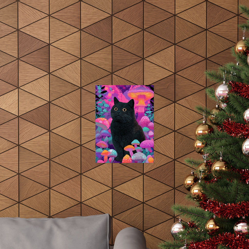 Trippy Black Cat Poster