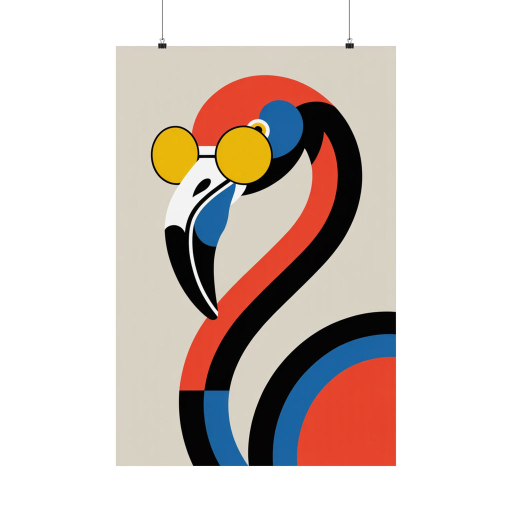 Retro Bauhaus Flamingo