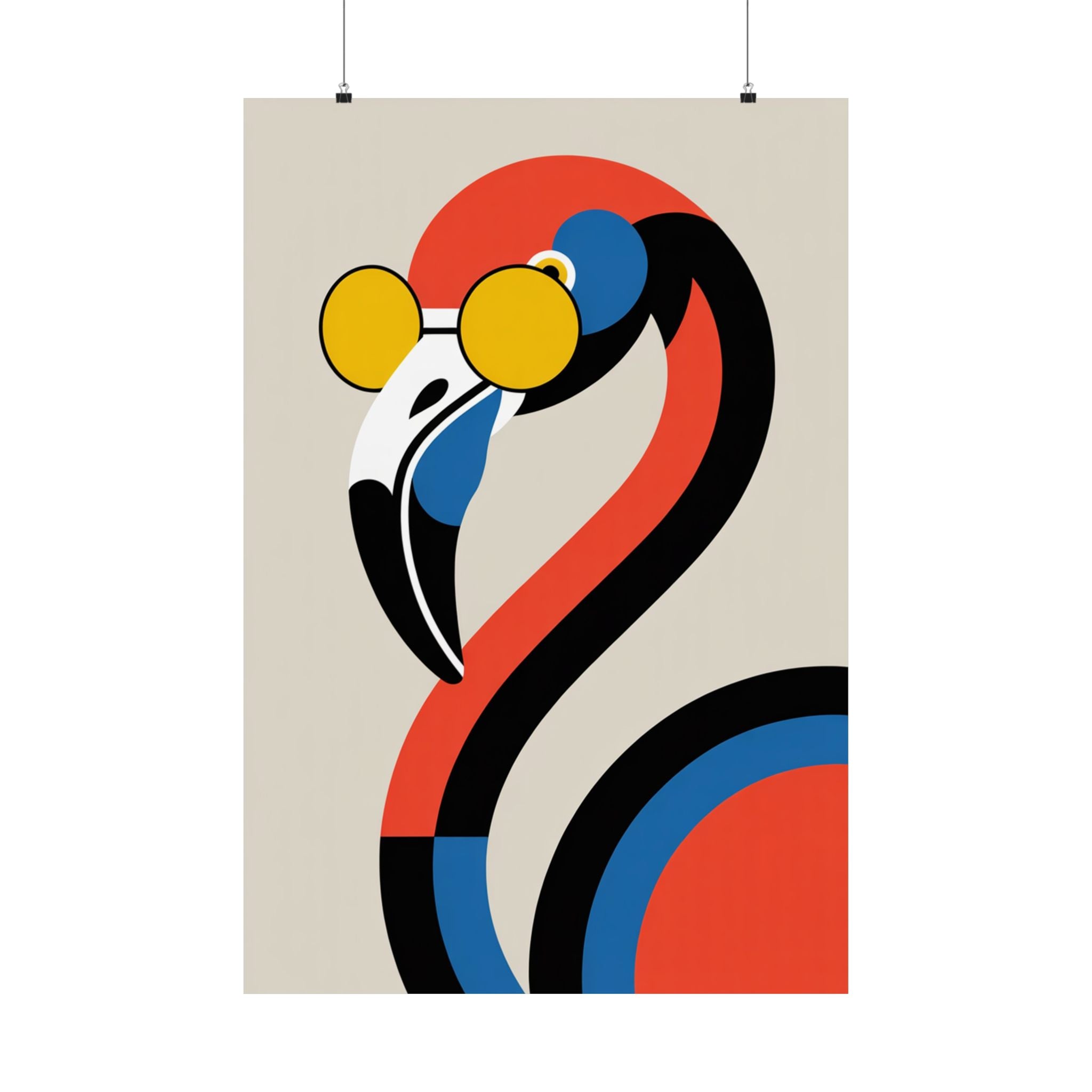 Retro Bauhaus Flamingo