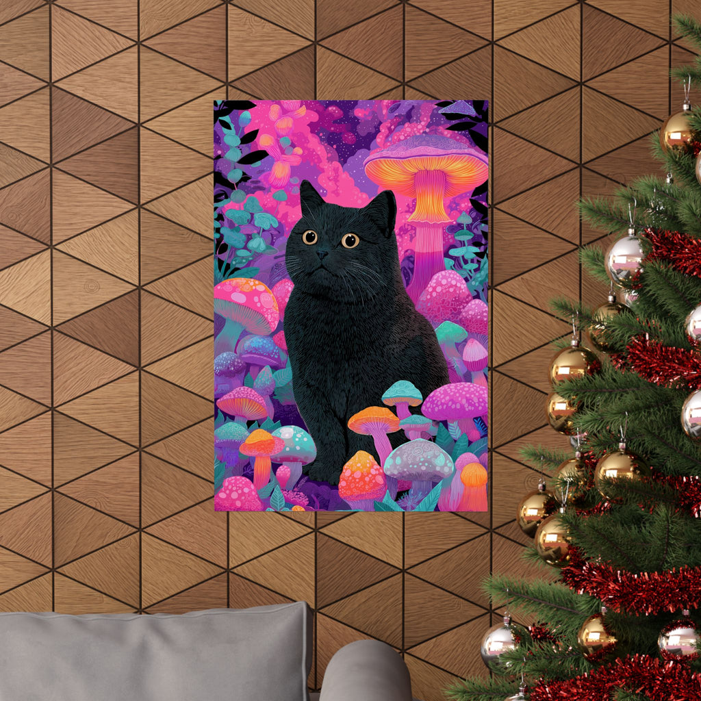 Trippy Black Cat Poster
