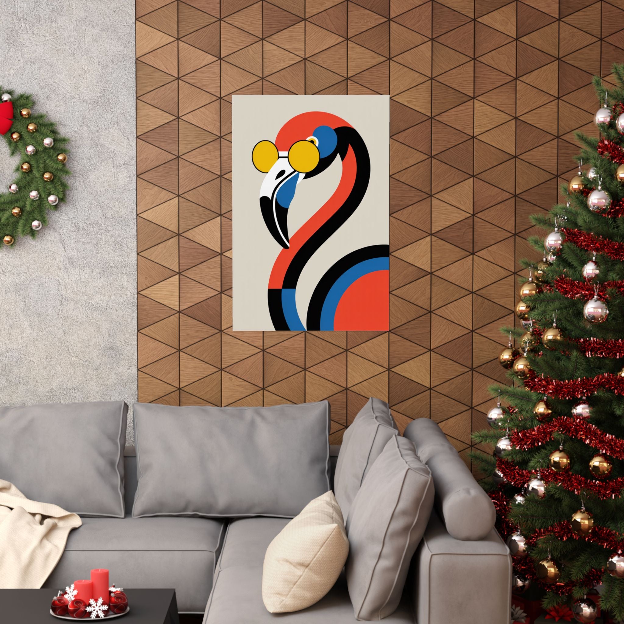 Retro Bauhaus Flamingo