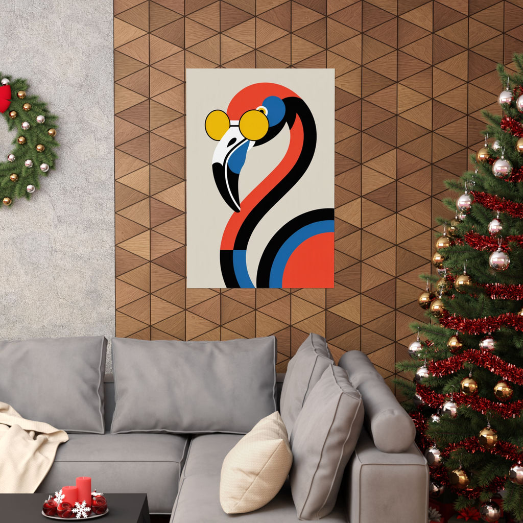 Retro Bauhaus Flamingo