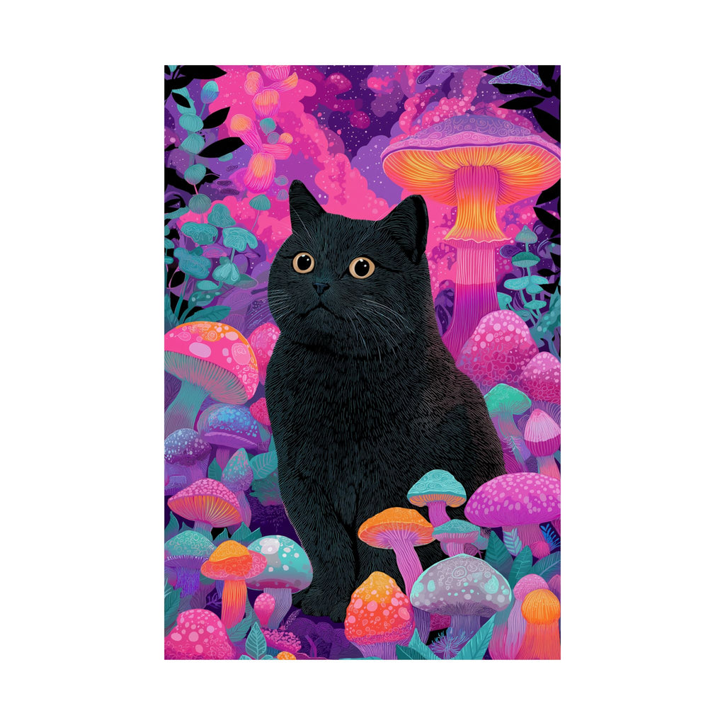 Trippy Black Cat Poster