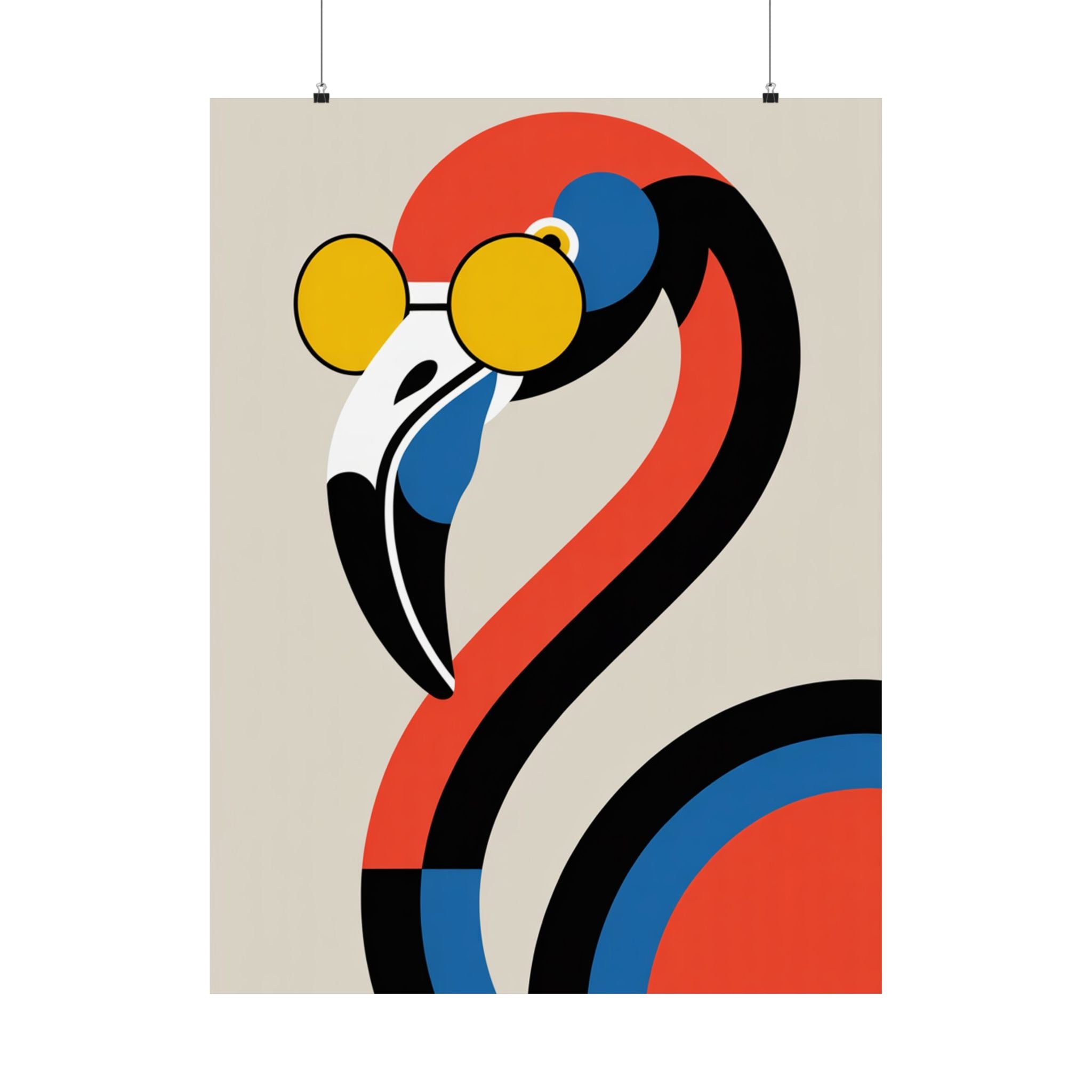 Retro Bauhaus Flamingo