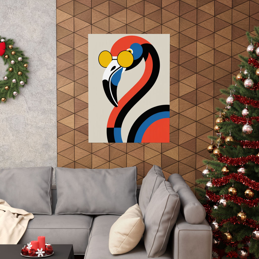 Retro Bauhaus Flamingo